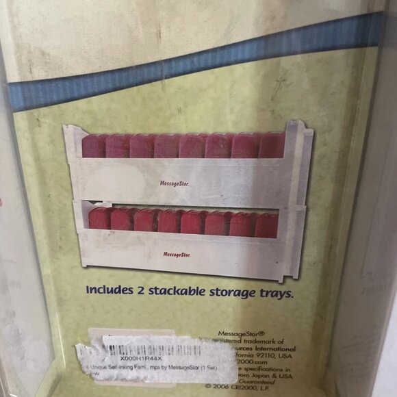 MessageStor Self Inking Stamp Set of 16 Family Nostalgia with Storage Trays - Picture 5 of 5